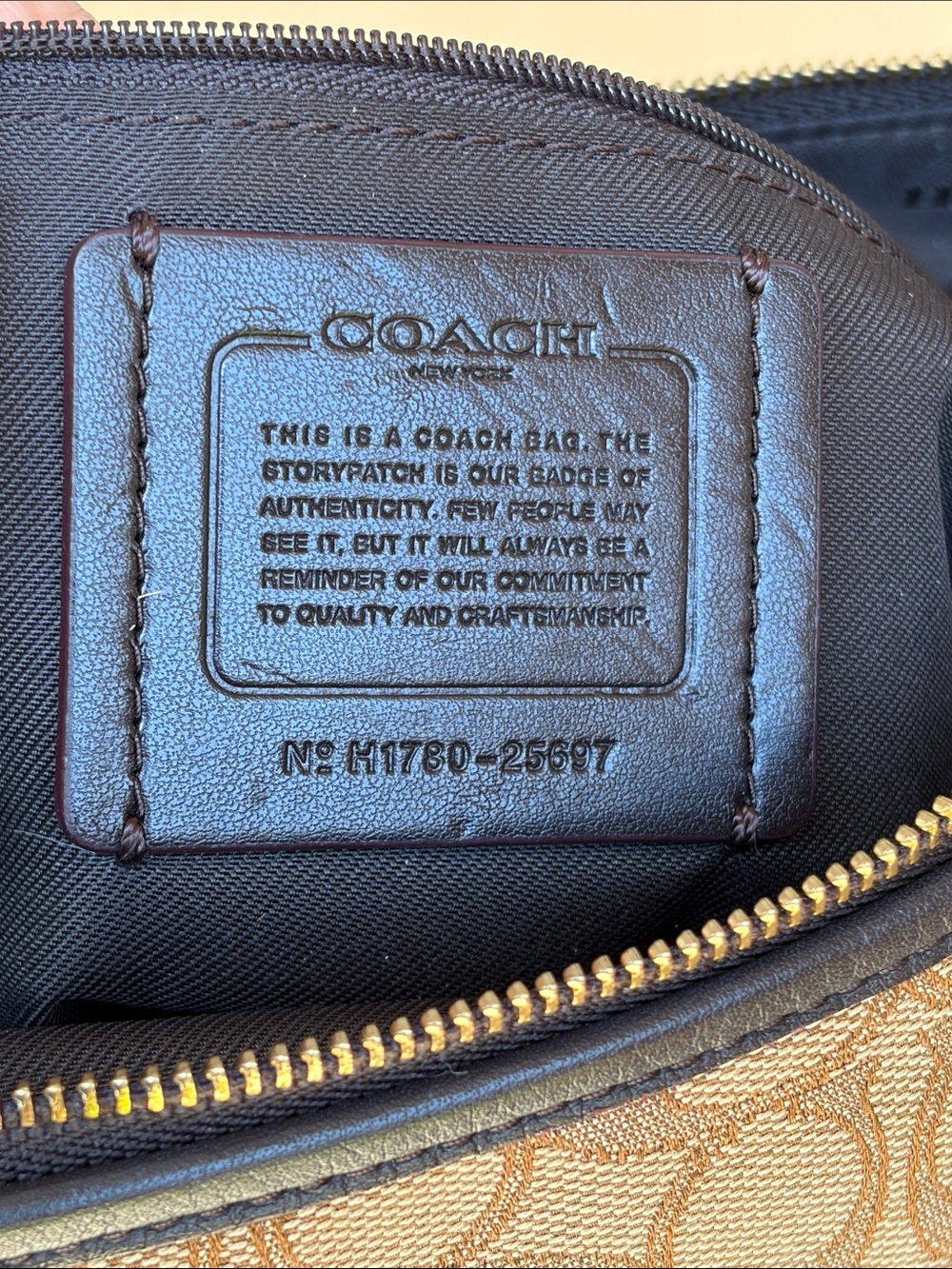 Coach Brown Signature Canvas Crossbody with Gold Dufflette - Picture 14 of 16
